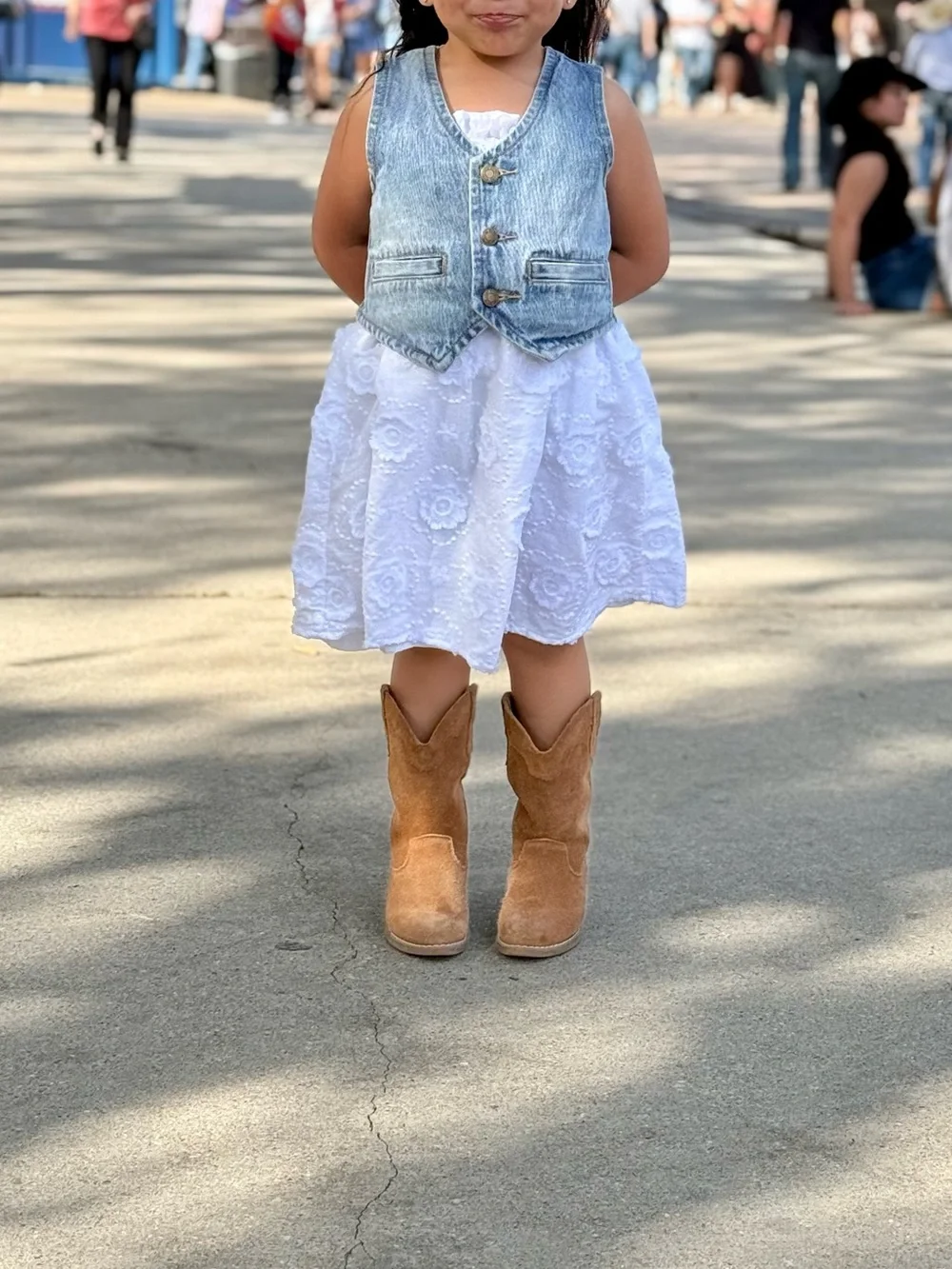 Rylee + Cru Kids Suede Cowboy Boots- Saddle